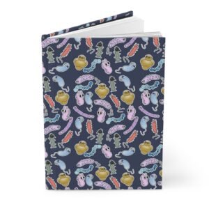 Cute Bacteria Pattern - Hardcover Journal Matte