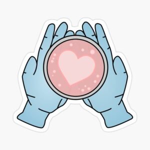 Heart Agar Hands - Microbiology Love Sticker